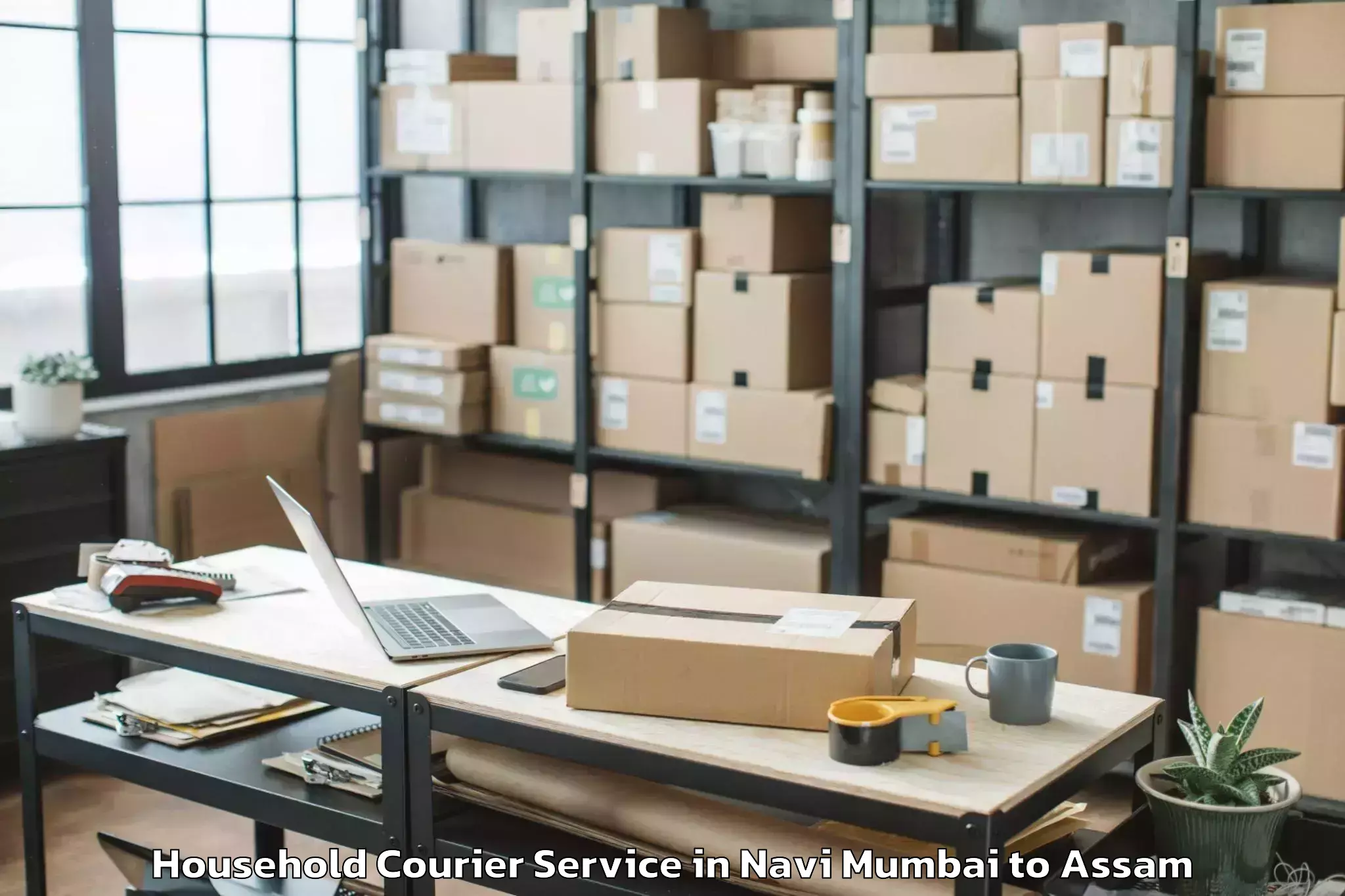 Affordable Navi Mumbai to Silapathar Household Courier